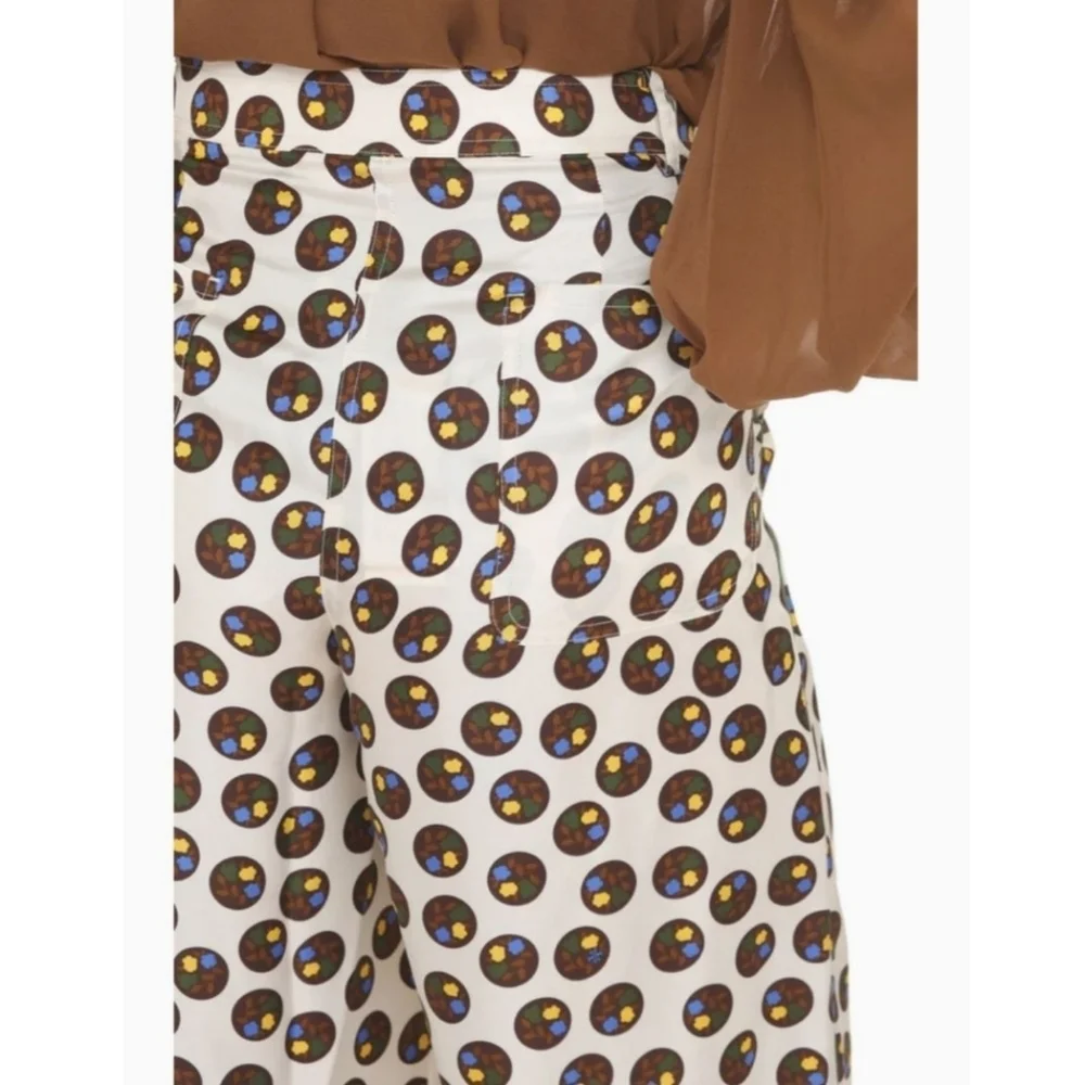 Tory Burch Reva Printed Silk Wide Leg Pants Size 6 NWT